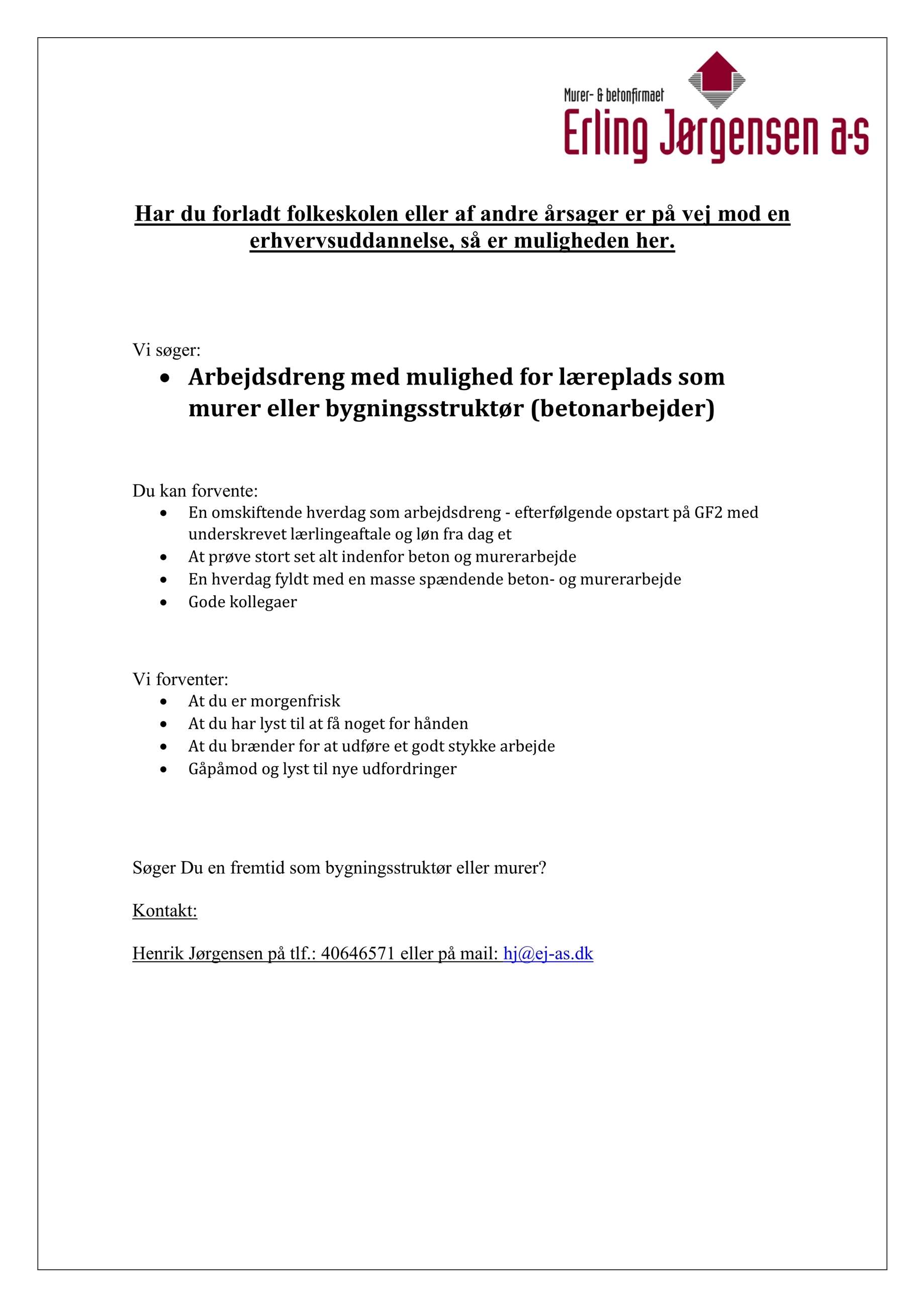 jobopslag lærling